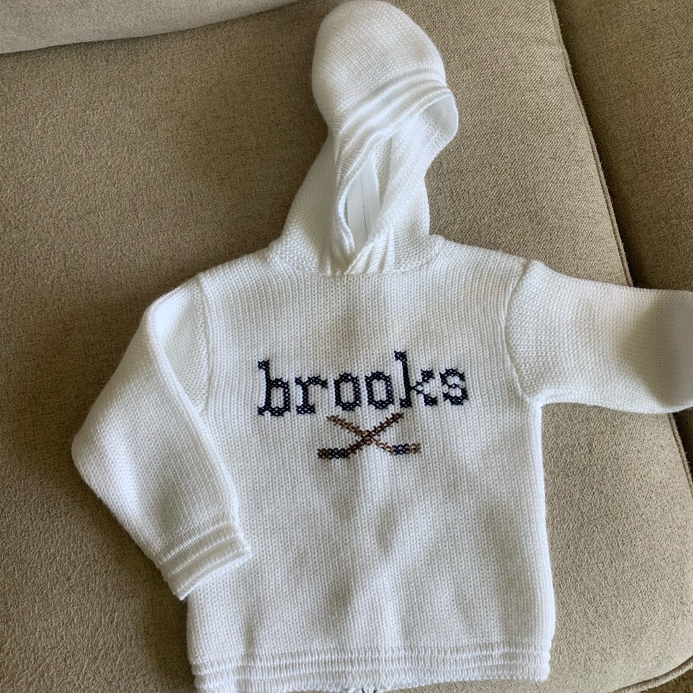 Custom “brooks” baby sweater